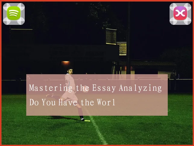 Mastering the Essay Analyzing Do You Have the Worl
